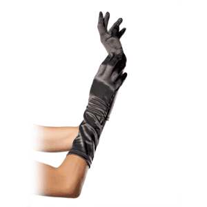 Leg Avenue Ellenbogenlange Satin-Handschuhe schwarz