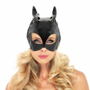 Leg Avenue Hochglänzende Katzen-Maske schwarz