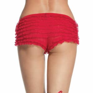 Leg Avenue Panty mit Rüschenbesatz rot