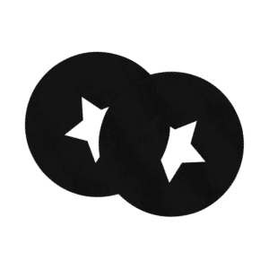 Ouch! Nipple Sticker - Round Open Stars schwarz