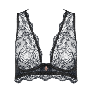 Mademoiselle Coco Cavalière Spitzen-BH mit Knöpfen schwarz