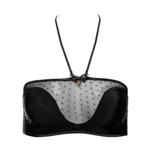 Mademoiselle Coco Cavalière Bandeau-BH mit Pünktchen schwarz