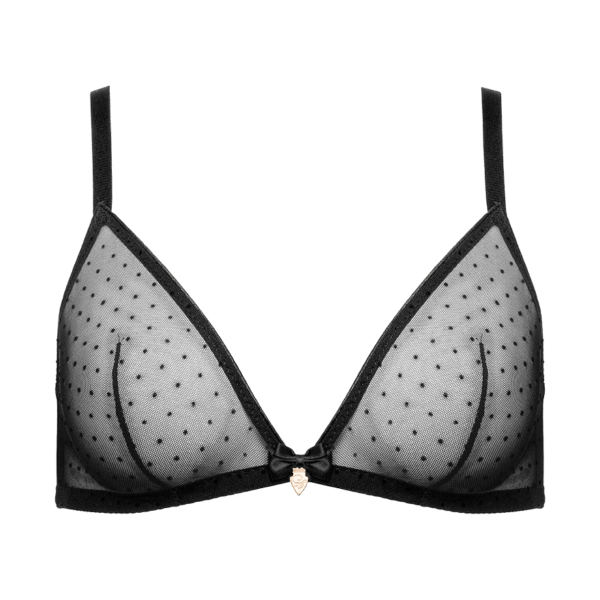 Mademoiselle Coco Cavalière Triangel-BH mit Pünktchen schwarz