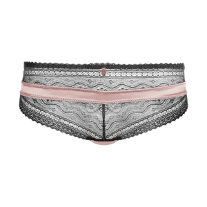 Mademoiselle Coco Cavalière Spitzenpanty mit Satindetails schwarz | rosa