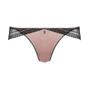 Mademoiselle Coco Cavalière Spitzenslip mit Satinbesatz schwarz | rosa