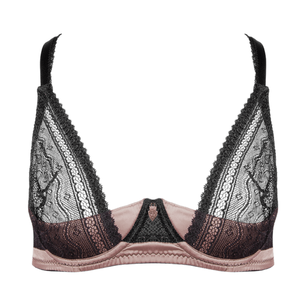 Mademoiselle Coco Cavalière Hebe-BH mit Spitze schwarz | rosa