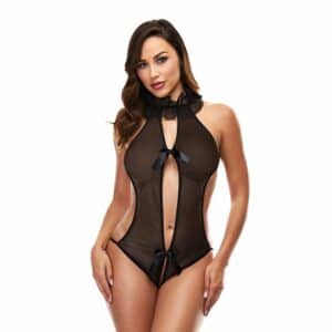 Baci Lingerie Deep V Teddy schwarz