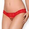 Obsessive Ouvert-String mit Schnürung rot