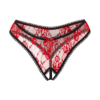 Rimba Sexy Ouvert-String mit Ziernaht und Spitze rot | schwarz