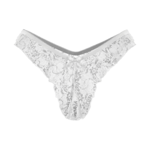 Rimba Ouvert-Slip mit floraler Spitze weiß