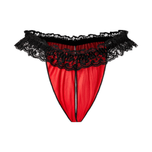 Rimba Freizügiger Ouvert-Slip mit Spitzensaum rot | schwarz