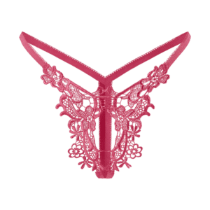 Rimba String mit Stickerei rosa