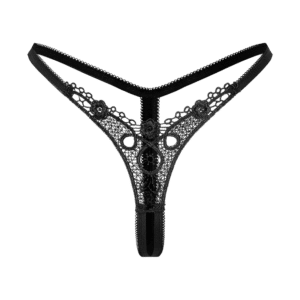 Rimba Romantischer Ouvert-String schwarz