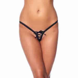 Rimba Sexy String im Korsagen-Look schwarz