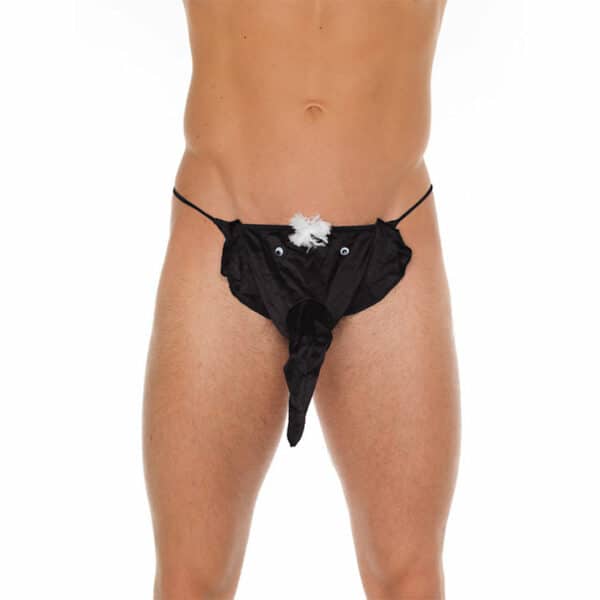 Rimba Schwarzer Elefant - G-String schwarz | weiß