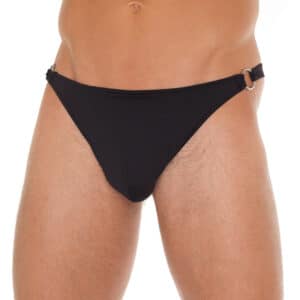 Rimba Raffinierter Tanga mit Ring-Details schwarz