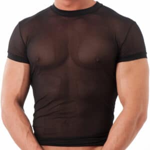 Rimba Transparentes T-Shirt aus Mesh schwarz
