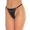 Rimba Lederstring mit Frontkette schwarz