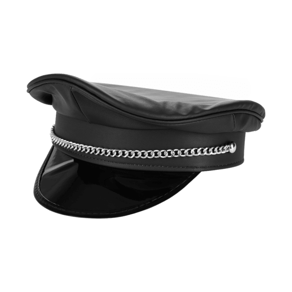 Rimba Polizei-Mütze in Leder-Optik schwarz