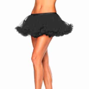 Leg Avenue Kurzer Chiffon-Petticoat schwarz