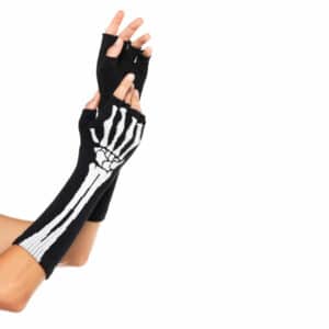 Leg Avenue Fingerlose Skelett-Handschuhe schwarz