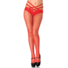 Leg Avenue Netzstrumpfhose mit Bänder-Panty rot