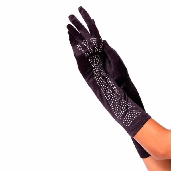 Leg Avenue Handschuhe mit Strass-Knochen schwarz