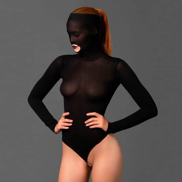 Leg Avenue Masken-Body mit Perlenstring schwarz