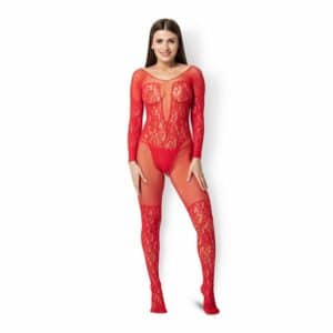 Leg Avenue Ouvert-Bodystocking mit Mustermix rot