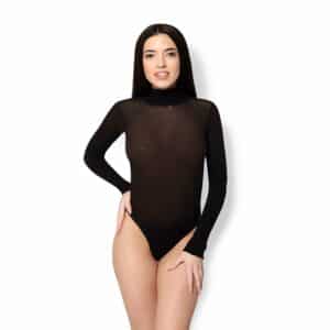 Leg Avenue Opaque High Neck Bodysuit schwarz