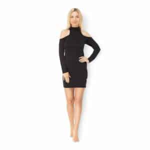 Leg Avenue Long Sleeved Cold Shoulder Mini Dress schwarz