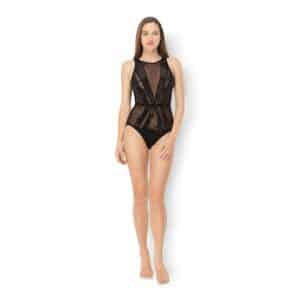 Leg Avenue Velvet & Lace Bodysuit schwarz