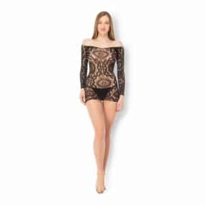 Leg Avenue Crochet Mini Dress schwarz