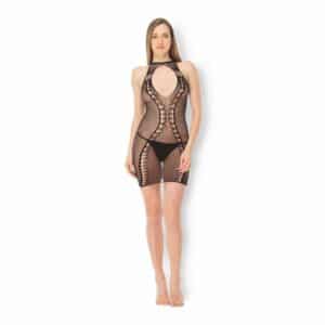 Leg Avenue Fishnet Hourglass Keyhole Mini Dress schwarz