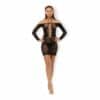 René Rofé Tie Breaker Long Sleeve Dress schwarz