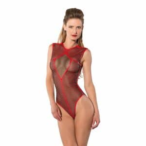 Guilty Pleasure Latex-Body mit Streifen rot