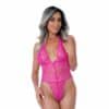 Daring Intimates Heart Lace Teddy pink