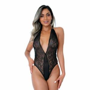 Daring Intimates Deep-V Lace Teddy schwarz