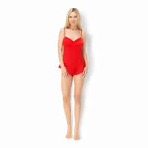 BeWicked Lingerie Martina Satin Romper rot