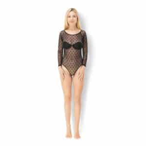 BeWicked Lingerie Penelope Sheer Longsleeve Bodysuit schwarz