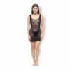 BeWicked Lingerie Leo-Kleid mit seitlichem Netz-Muster schwarz