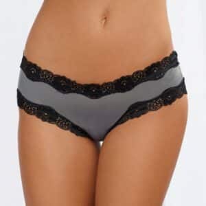 Dreamgirl Panty mit Zierschnürung schwarz | grau