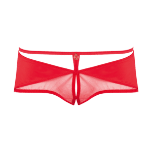 diamor Rouge - Bezaubernde Riemen-Panty im Ouvert-Stil rouge