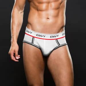 ENVY Sportlicher Jock Strap mit Kontrastnaht weiß