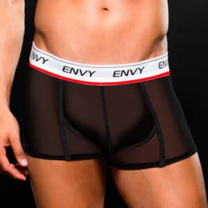 ENVY Tiefsitzende Shorts aus Mesh schwarz