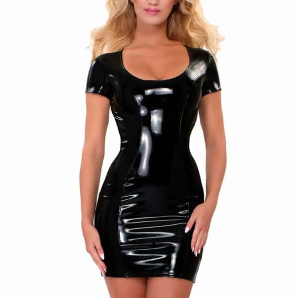 Guilty Pleasure Kleid im Wet-Look schwarz