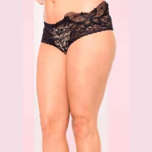 Leg Avenue Transparenter Spitzenpanty schwarz