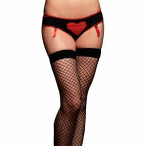 Leg Avenue Slip mit herzförmigem Cut-Out schwarz | rot