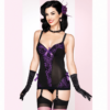 Leg Avenue Kleid mit Strapsbändern und Schnürung schwarz | lila
