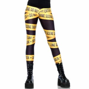 Leg Avenue Crime Scene-Leggings schwarz | gelb